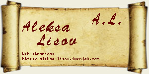 Aleksa Lisov vizit kartica